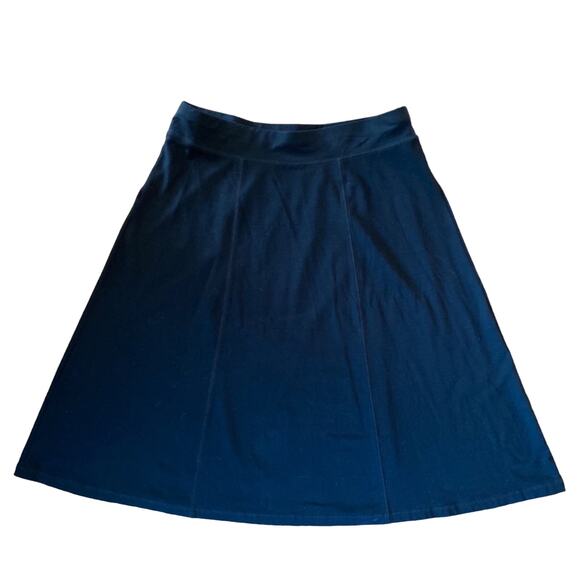 L.L Bean Skirt Black Midi Stretch A-Line Pull On Casual Solid size medium - Picture 1 of 8